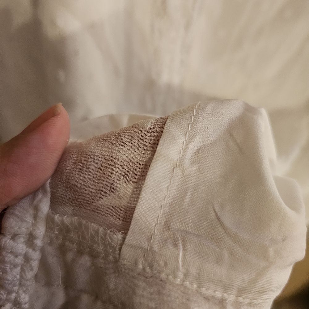 White Lace Swiss Dot Cottagecore Medium Blouse - Picture 3 of 7